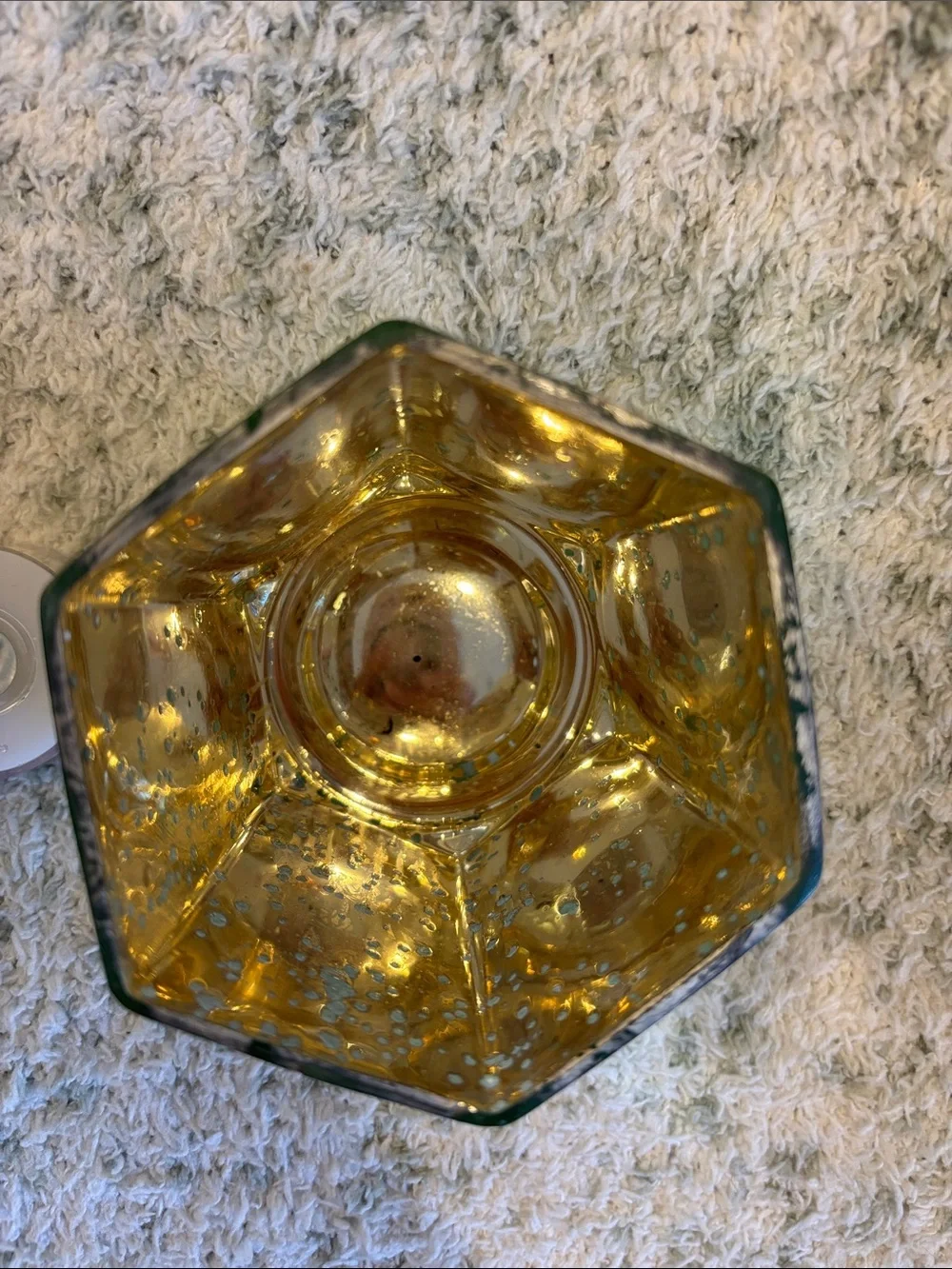 Sage Green Mercury Glass Votive Candle Holder by Koyal NWT Pier One 3x3.5”